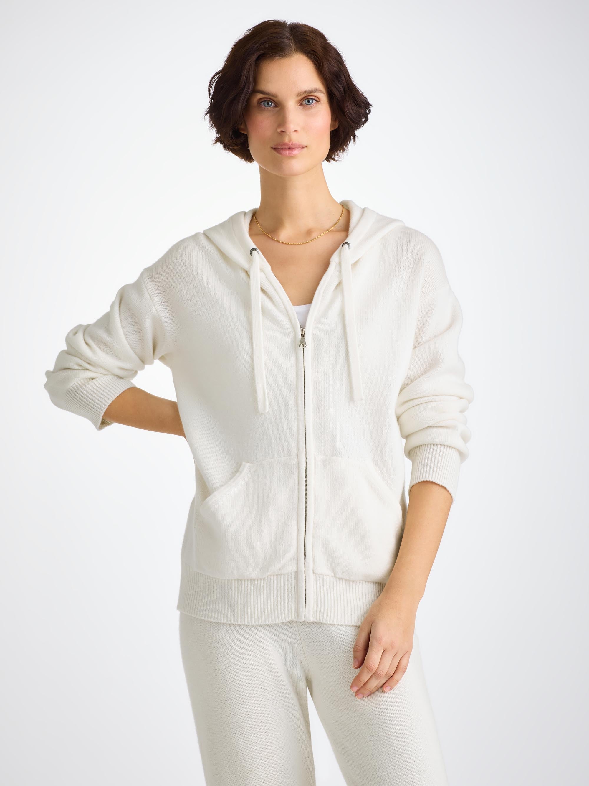 Women's Hoodie Daphne Cashmere White