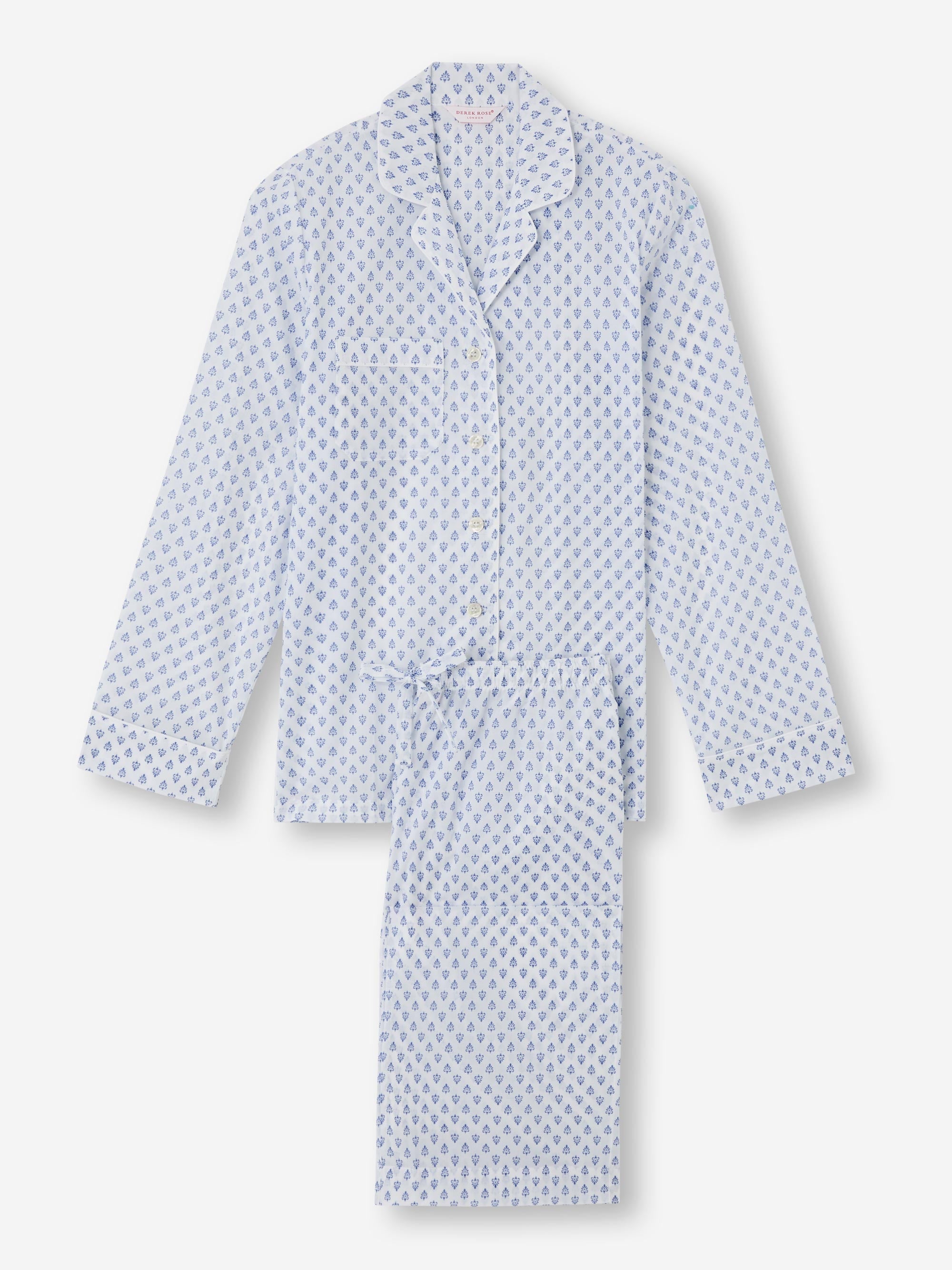 Women's Pyjamas Cotton Batiste White Paisley Motif