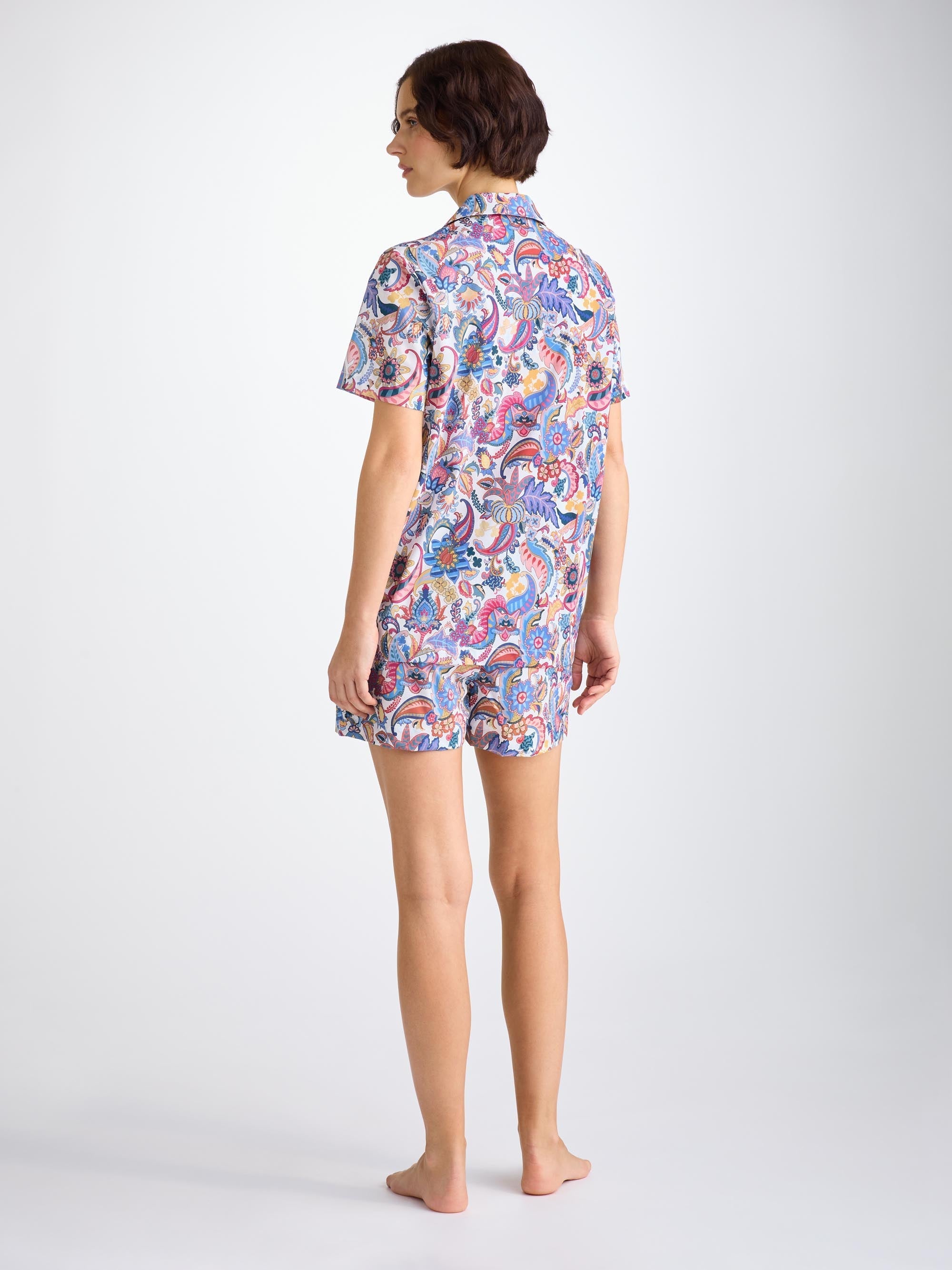 Women's Short Pyjamas Cotton Batiste Multi Jungle Paisley Print