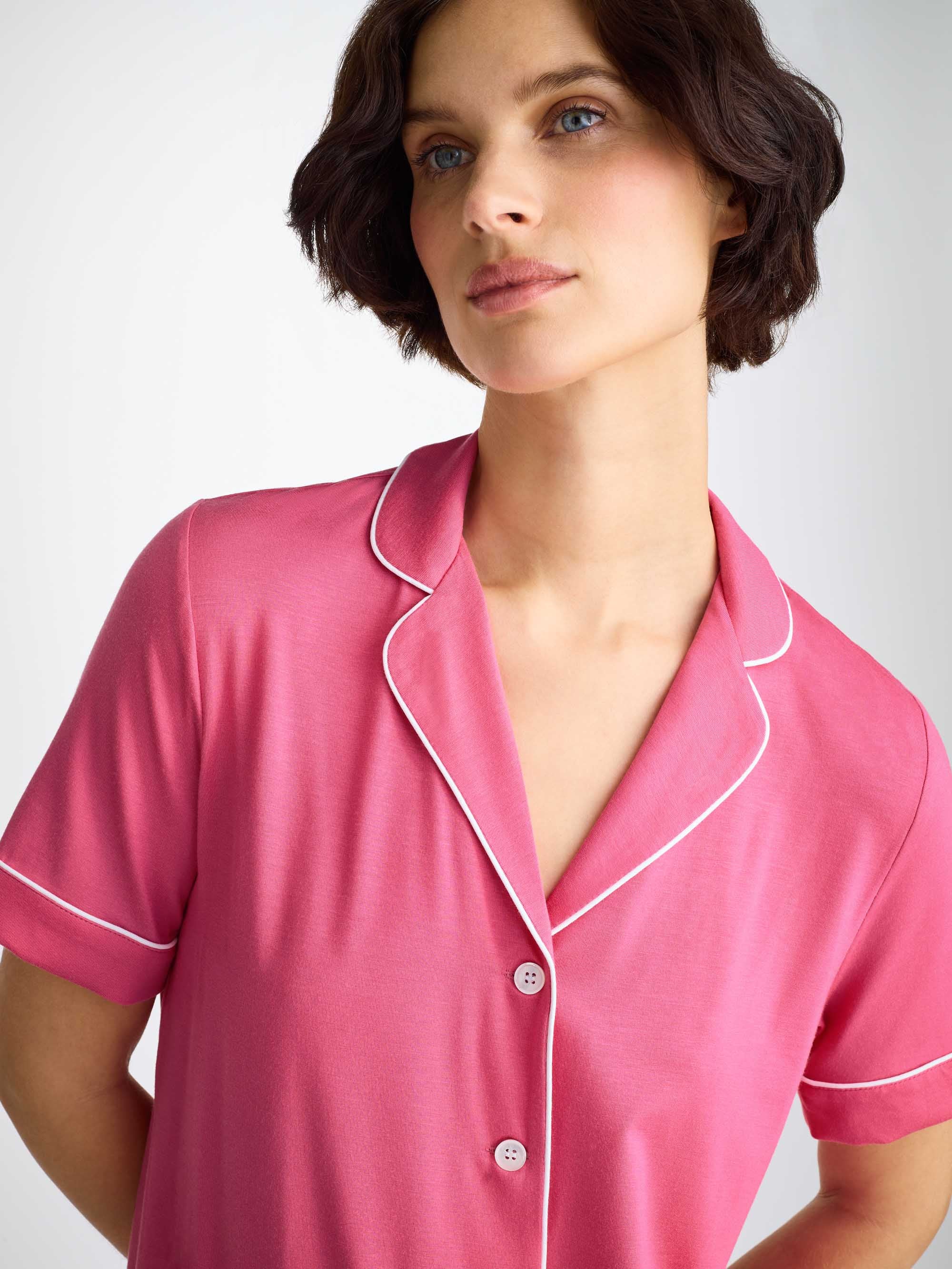 Women's Short Pyjamas Lara Micro Modal Stretch Flamingo Pink
