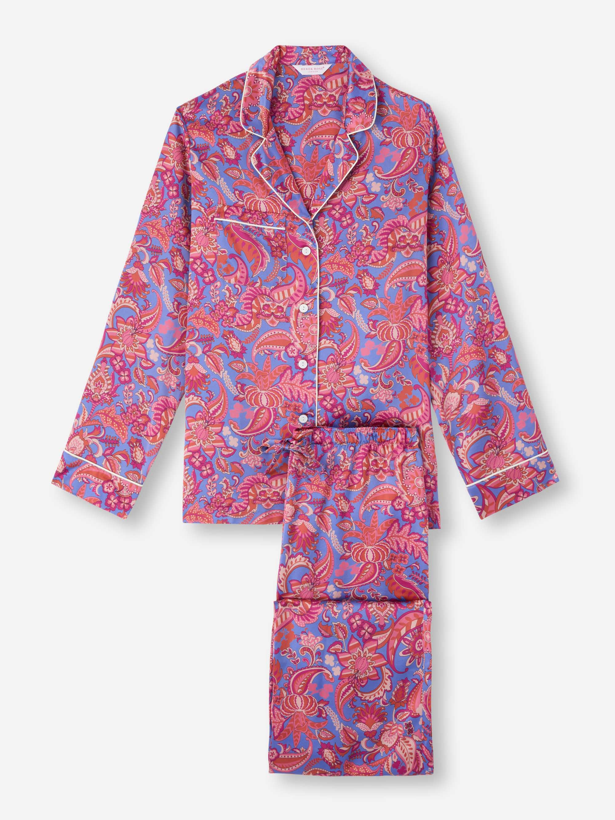 Women's Pyjamas Silk Satin Amethyst Jungle Paisley Pattern