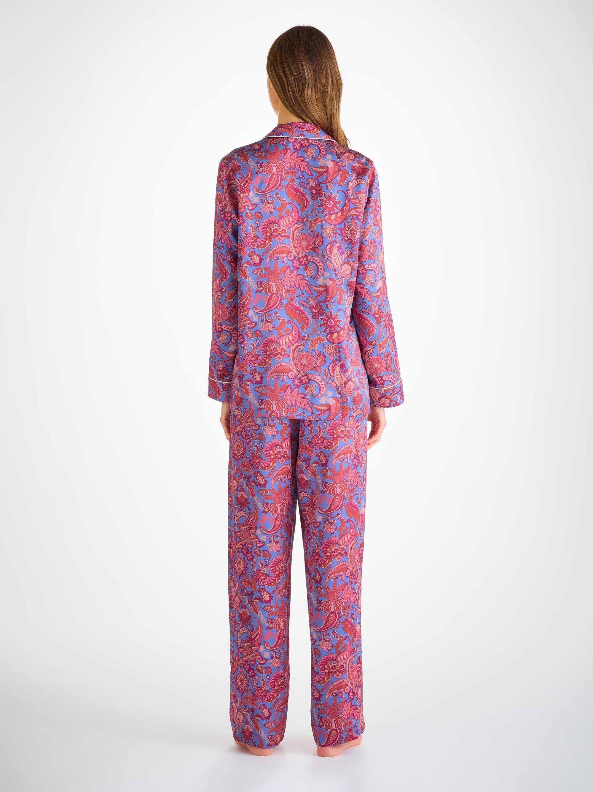 Women's Pyjamas Silk Satin Amethyst Jungle Paisley Pattern