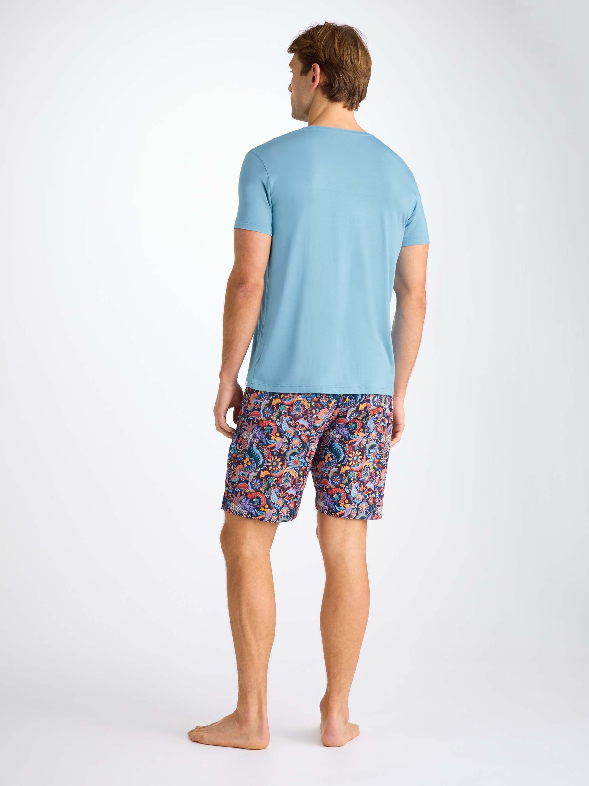 Men's V-Neck T-Shirt Basel Micro Modal Stretch Ocean Blue