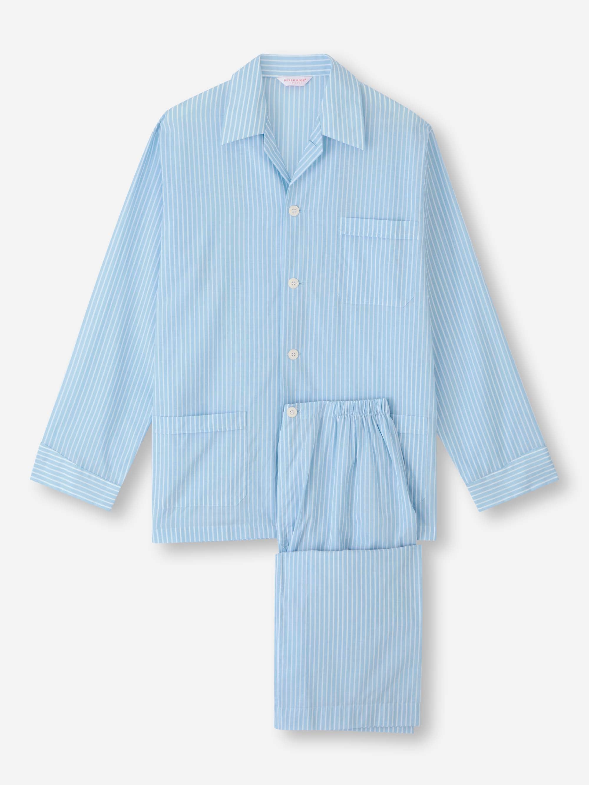 Men's Classic Fit Pyjamas Amalfi 21 Cotton Batiste Blue
