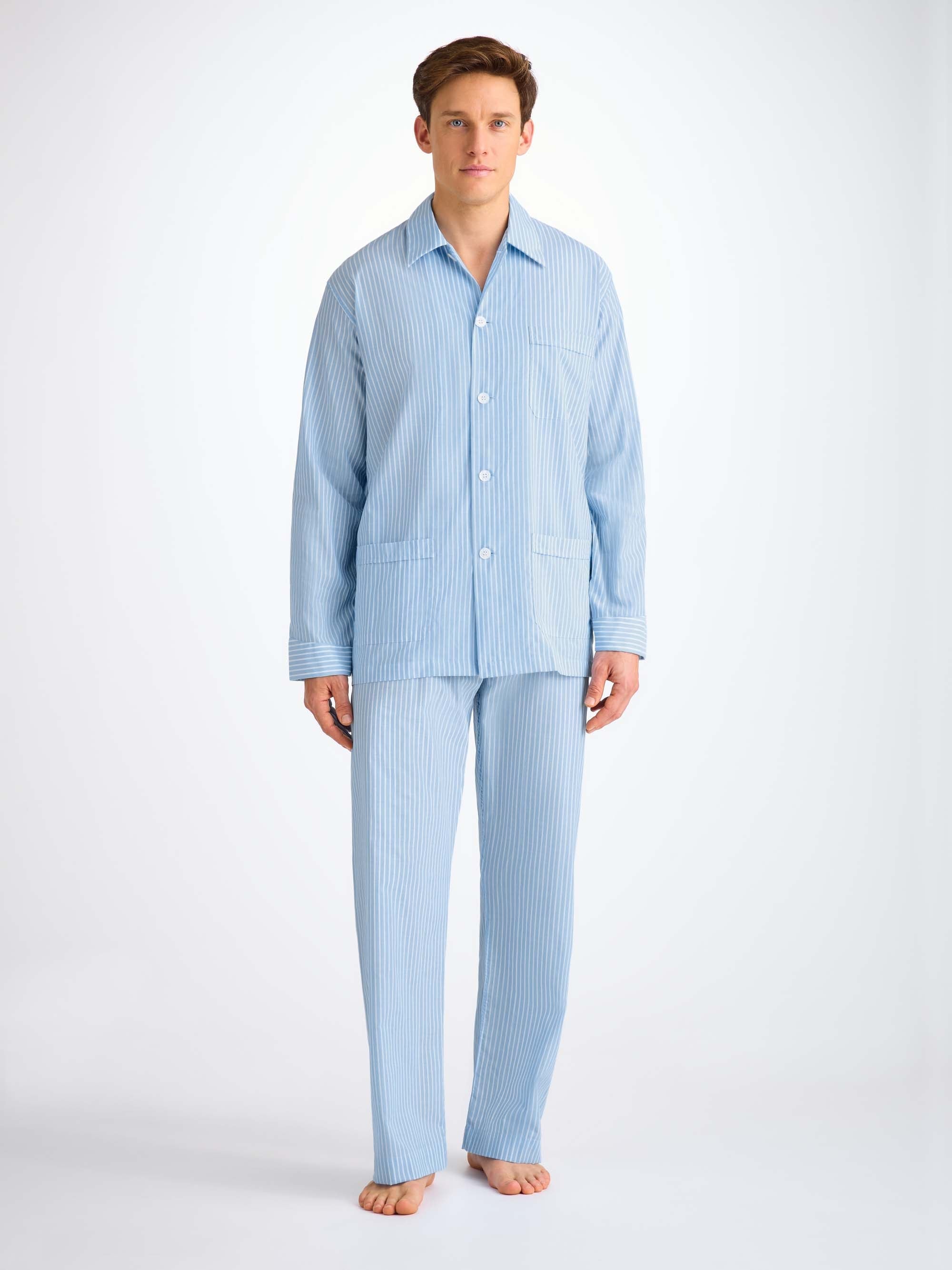 Men's Classic Fit Pyjamas Amalfi 21 Cotton Batiste Blue