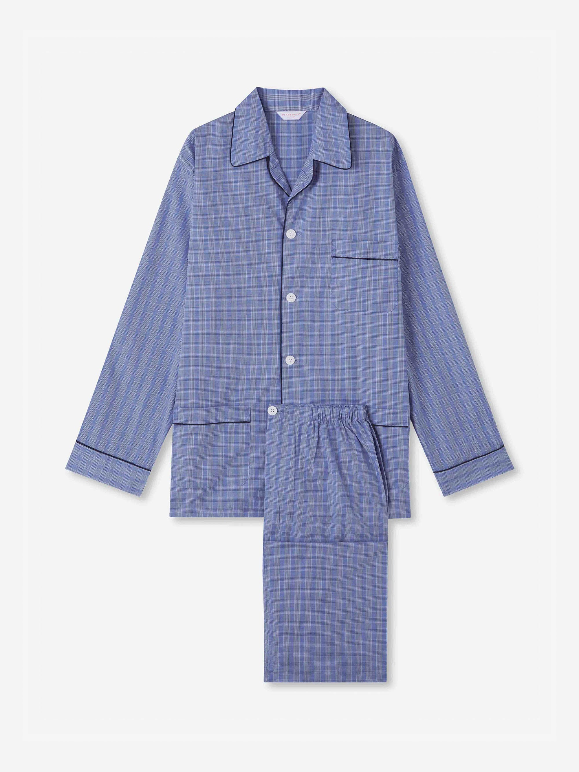 Men's Classic Fit Pyjamas Felsted 3 Cotton Blue